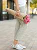 Women's Cotton Linen Pants Drawstring Elastic Waist Trousers Casual Solid Color Long Pants