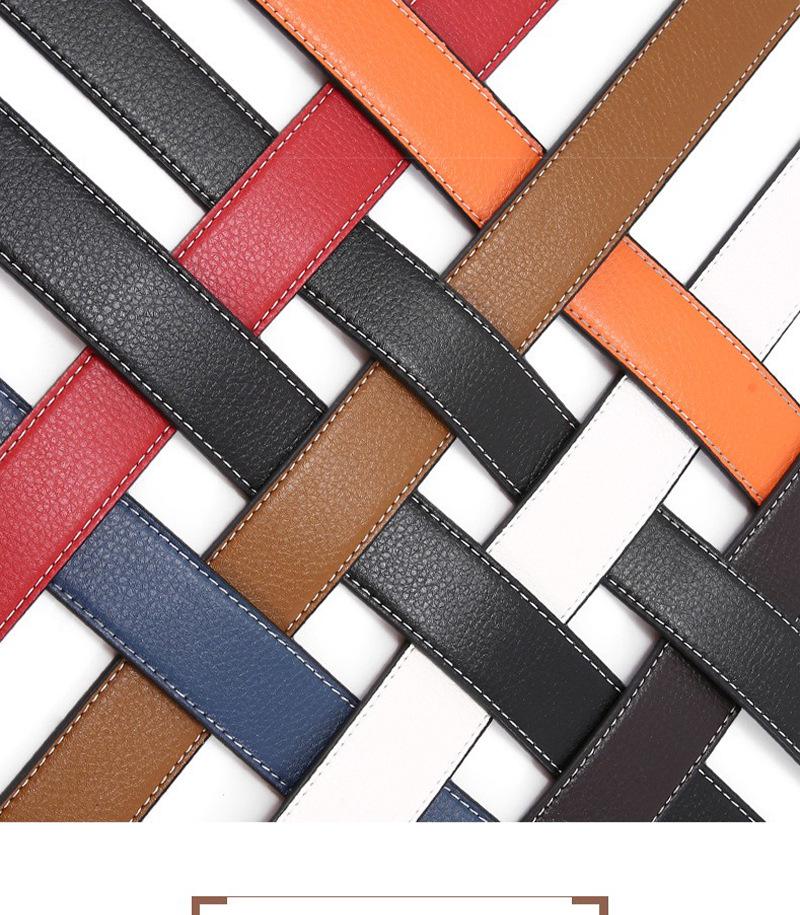 Men's Casual Perforated Leather Belt with Rotating Pin Buckle