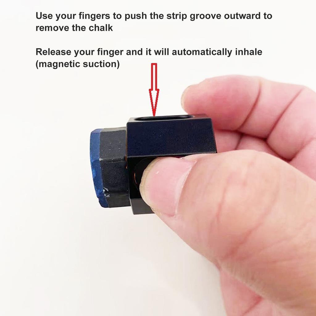 Aluminum Alloy Octagonal Billiard Pool Cue Chalk Holder with Clip Billiard Pool Cue Snooker Accessory Black