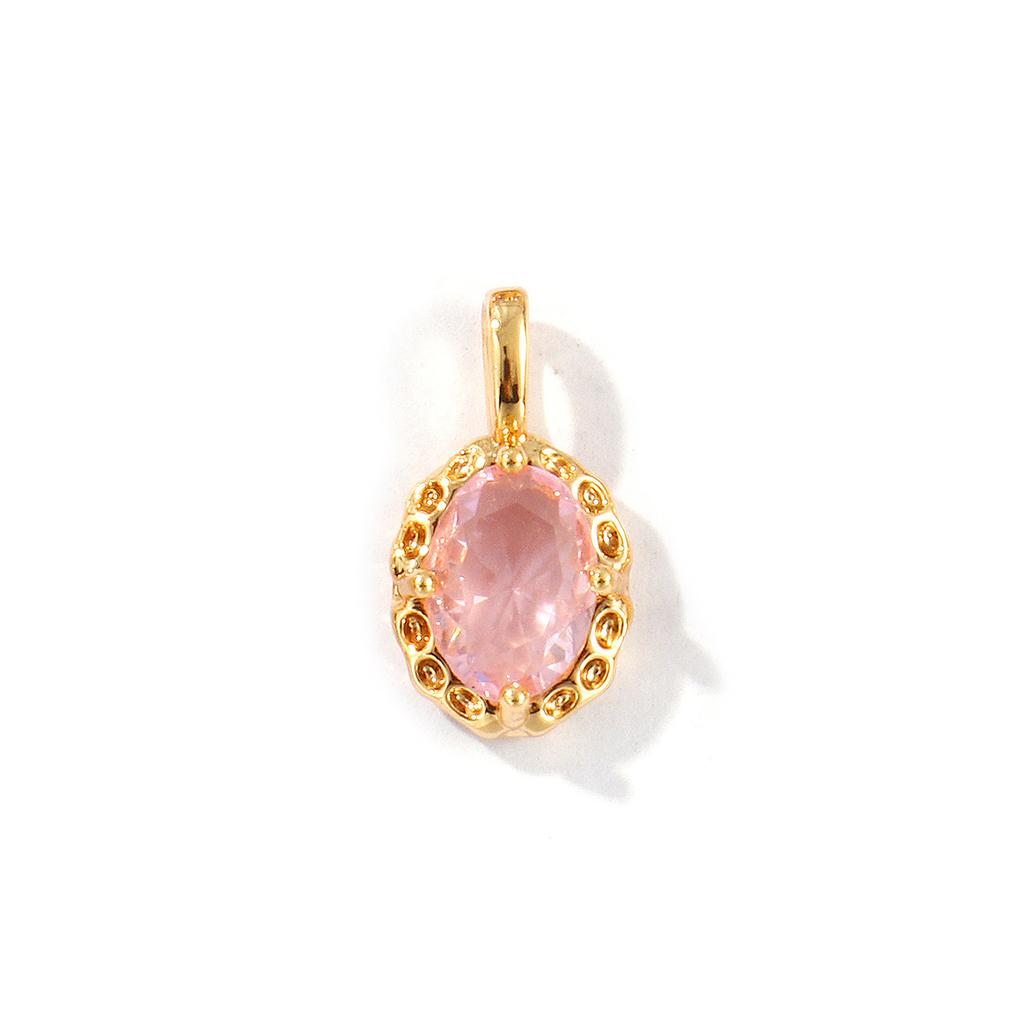 2 PCs Oval Brass & Rhinestone Birthstone Charms 18K Gold Plated Oval Pedndants For DIY Necklace Jewelry Making Findings 15mmx8mm
