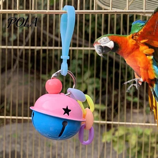 Bird Cage Toy Parrot Bell Toy, Large with Colorful Chain, Chew Anxiety Relief for Budgie Parakeet Cockatiel Conure Lovebird Hanging