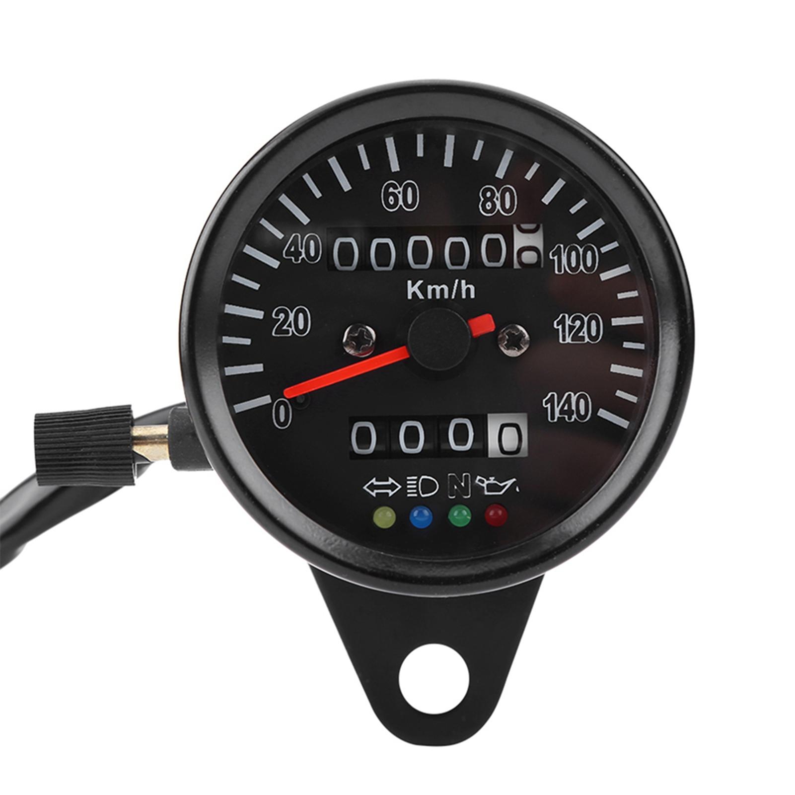 60mm Black Motorcycle Odometer Speedometer Gauge with indicator