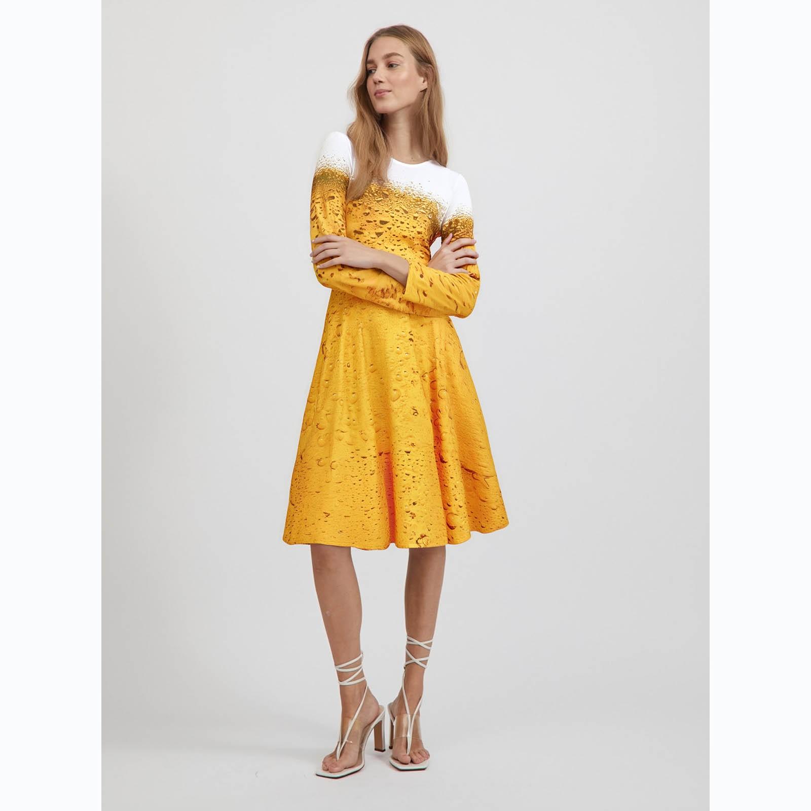 

Женский костюм для Октоберфеста, костюм для выступлений, рабочий костюм с юбкой XXL жёлтый