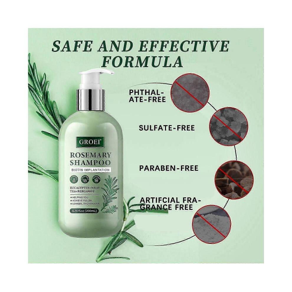 Rosemary Biotin Shampoo for Hair Growth - Sulfate Free, with Tea Tree Oil for Thinning Hair & Hair Loss In Women & Men