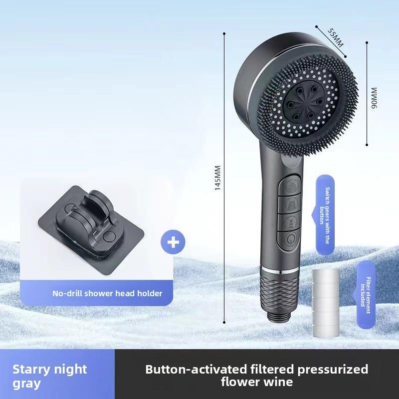 Piano Pressure Boost Shower Head Multifunction Rain Spray For Home Bathing And Massage