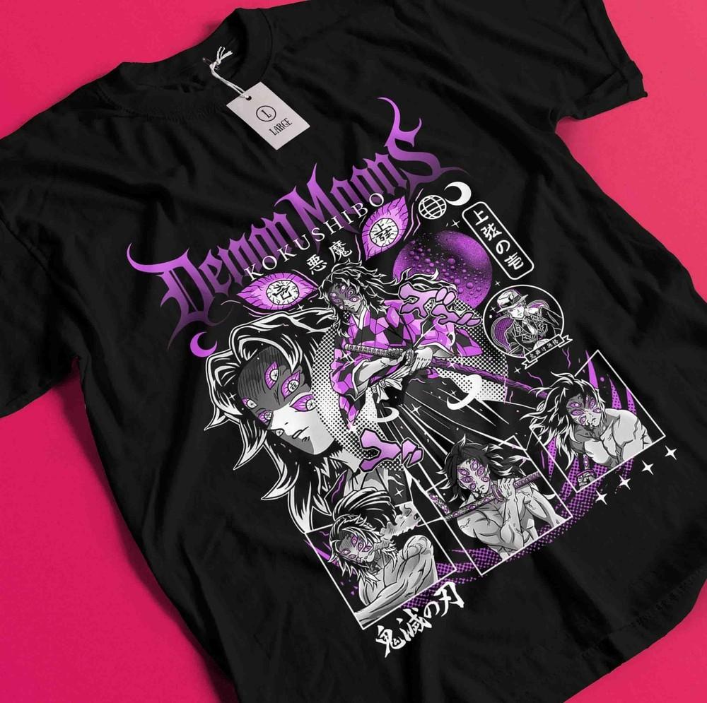 Demon Slayer Shirt Kokushibo Upper Moon 1 Tshirt Zenitsu T-Shirt Muzan Tanjiro BB765