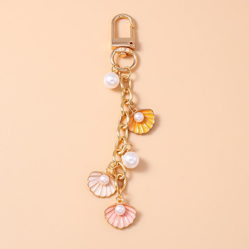 Aihua Cute Keychain Y2K Summer Beach Pearl Shell Key Chains For Women Girls Handbag Pendants Keyring Ocean Vacation Jewelry Gift