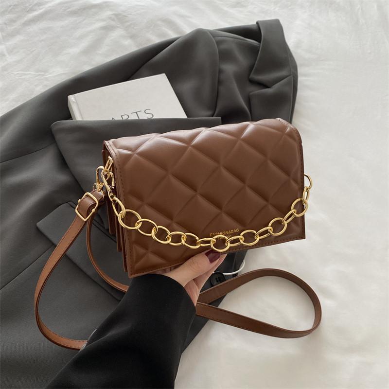 Chic Quilted Pattern Pu Shoulder Crossbody Bag Stylish Handbag For Everyday Use