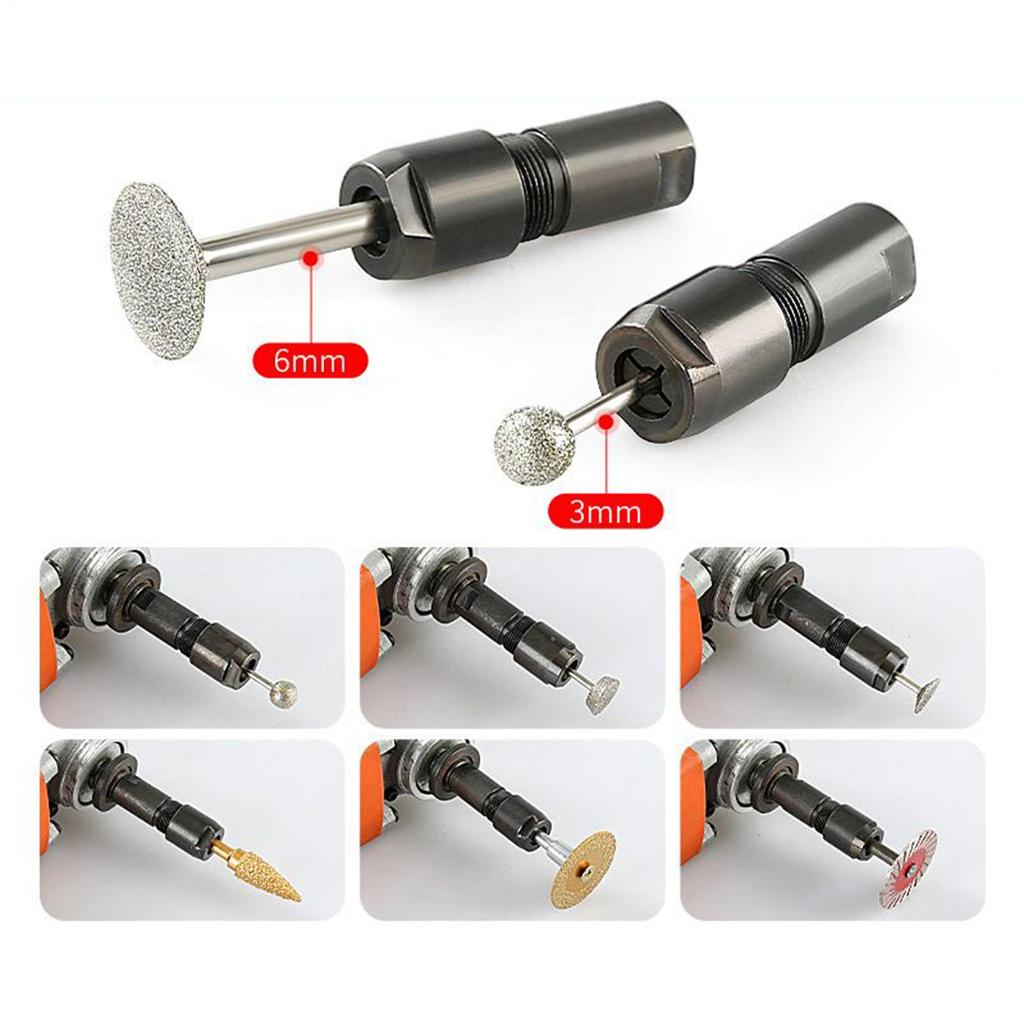 Angle Grinder Converter 2 Pieces Chuck Drill Bit Connecting Tool Accessories 6mm 3mm For Metal Cutting Precision Machining