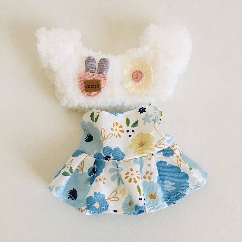 בגדי בובת קטיפה ויניל חמודה 17 ס"מ קופסה עיוורת - תליון LaBuBu שמלת אביזרים