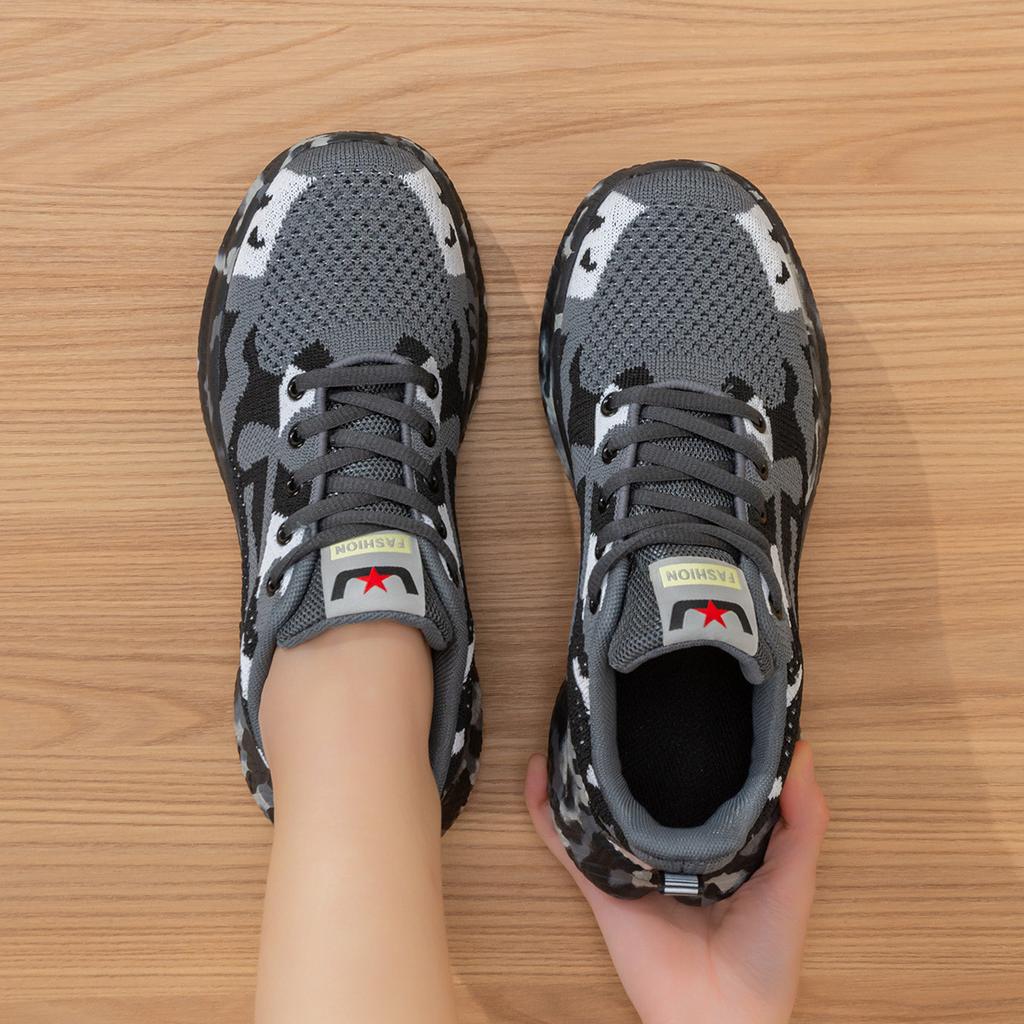 Fashion Camouflage Design Sneakers Men Lightweight Breathable Mesh High Performance Breathable Quick Drying Men Running Shoes