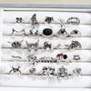 24 Pcs Gothic Skeleton Unisex Ring Set For Women Man Punk Grunge Butterfly Frog Jewelry Hip Hop Party Street Ring Accessories