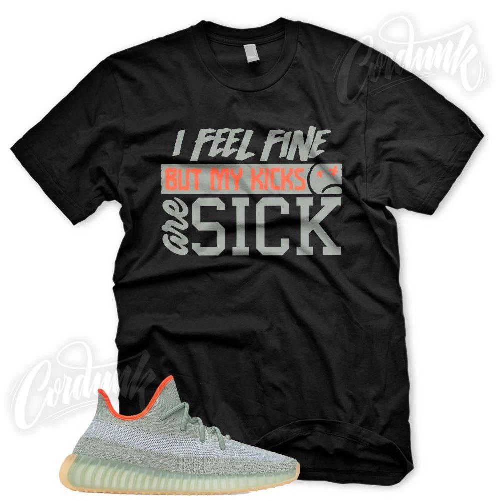 Black  SICK KICKS  Sneaker T Shirt for YZ 350 Boost Desert Sage V2 M