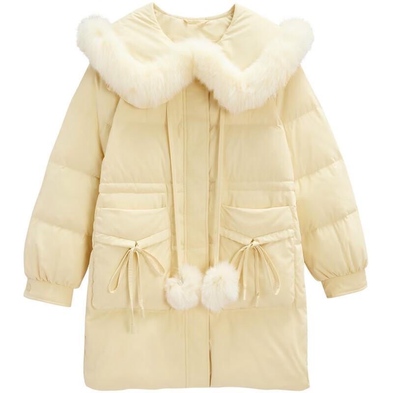 IEF Women's 2024 Winter French-Style Large Lapel Down Jacket