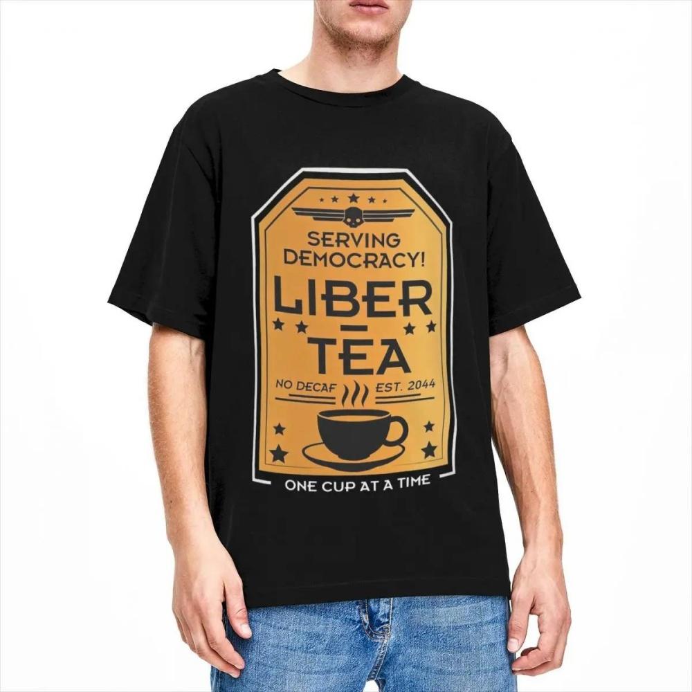 

Helldivers 2 Liber Tea Футболка Одяг Чоловічий Жіночий Бавовна Чудова Чашка Лібер-Чаю Футболки Короткий Рукав Одяг Графічний Принт XXXXXL чорний