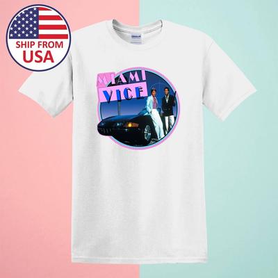 Miami Vice Retro TV-Serie Herren Weiß Größe S-5XL