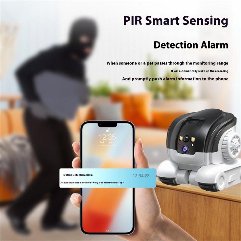 Automatic Follow Pet Monitoring Car 1080P Robot Camera on Wheel for Fully Home Coverage with Clear Night Viewing