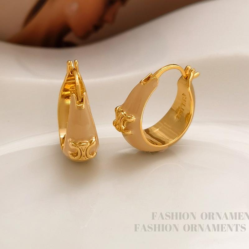 

Позолоченные медные ретро каффы с широкой лицевой частью: Роскошные, Модные Серьги для Женщин