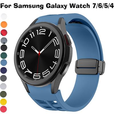 Magnetic Silicone Strap For Samsung Galaxy Watch 7 6 5 4 44mm 40mm Pro 45mm Bracelet Galaxy Watch6 Classic 43mm 47mm Band