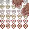 Valentine's Day 520 Nail Art: Heart-Shaped Rhinestone Red & Pink Accessories.