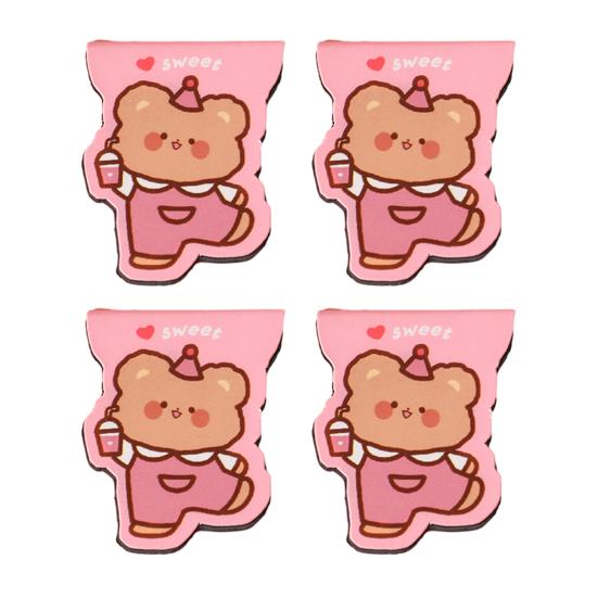 

4Pcs Magnetic Bookmarks Thin Double-Sided Cartoon Book Markers Cute Page Holders Compact And Portable F