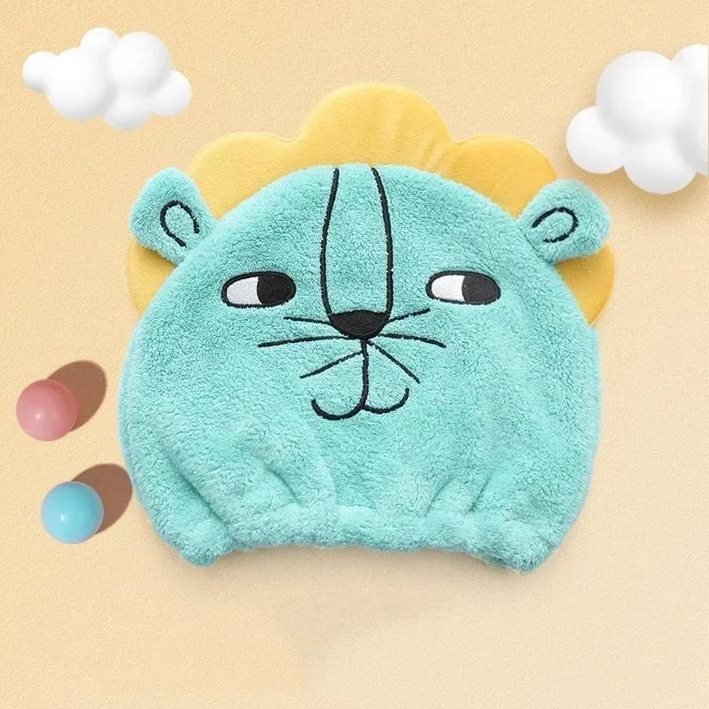 Cute Cartoon Animal Child Hair Towel Cap Drying Hat Quick-dry Microfiber Super Absorption Hair Twist  Kid Bath Hat Bathroom