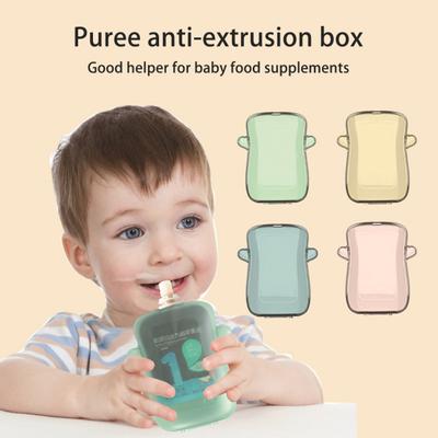 Baby Pouch Holder Knijpbestendige doos Geen knijpen Morsen Knoei Baby Zelfvoeding Voedselzak Case Anti-knijpen Fruitpuree Sapdoos Houder