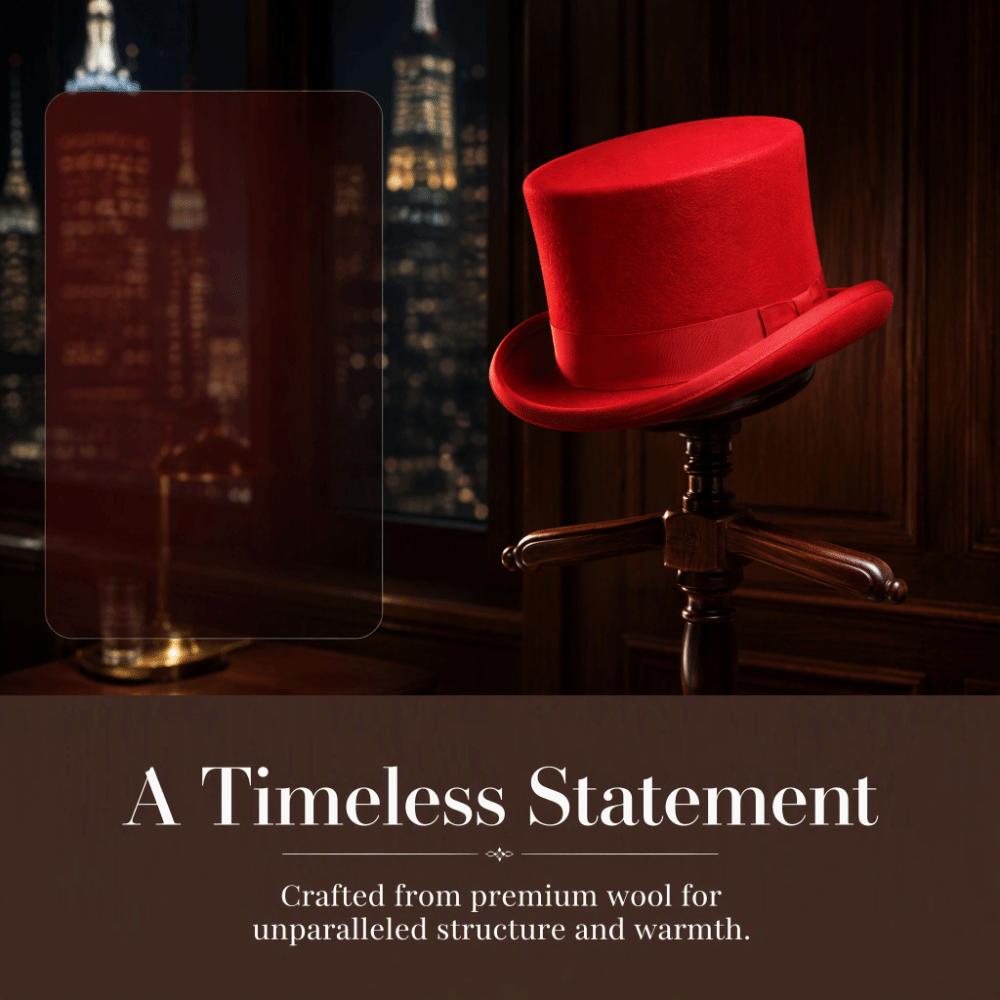 Wool Material Magician Hat Classic Design Wool Top Hat Gentleman Style Cylinder Hat Party Wear