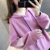 Korean Style Harajuku Loose Fit Hoodie for Women - Velvet Thickened, Trendy BF Style, Long Sleeve Jacket for Autumn/Winter