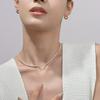 Elegant Silver Chamfered Square Beads Necklace - Japanese & Korean Style