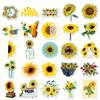 50 Sunflower Cartoon Stickers - DIY Color Plant Decoration for Milk Tea Cups