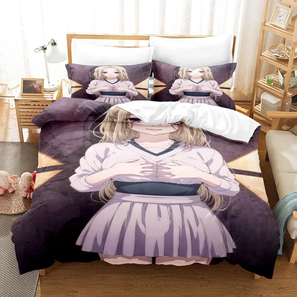 Comfortable Anime Print Bedding Set With Duvet Cover And Pillowcases Single Twin Full Queen King Sizes For Adults And Kids