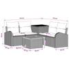 Sofa Set 6 Pieces Black Poly Rattan and Steel