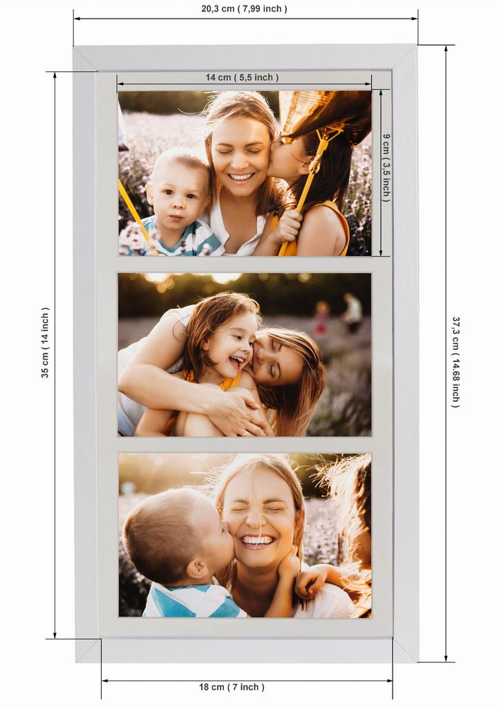 Photo Frame 15/15 Basic M043 White 18X35 Cm