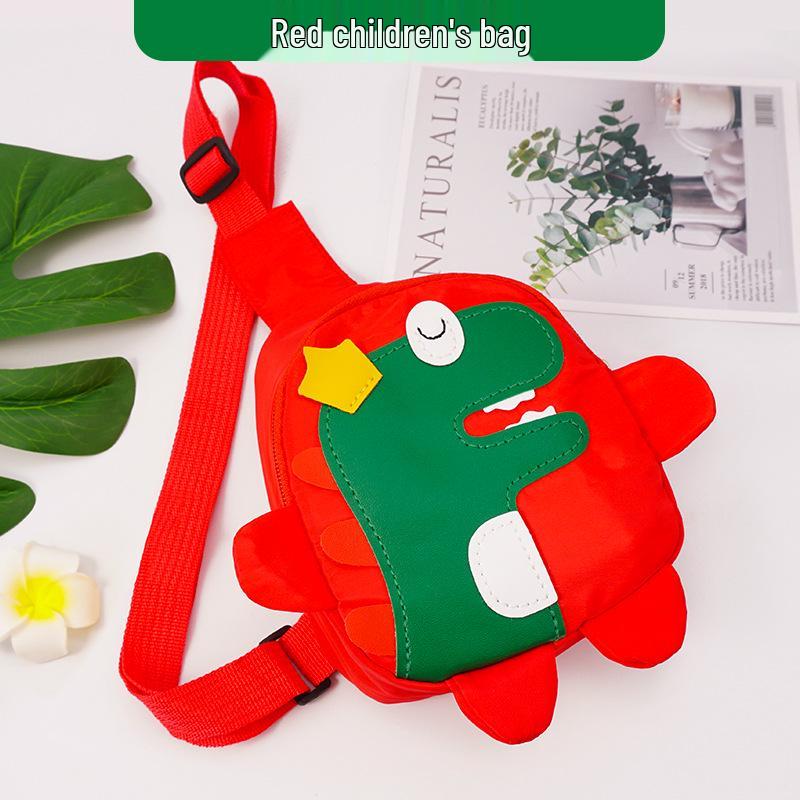 Sac à bandoulière pour enfants dinosaure de dessin animé - Sac d'école mignon à une épaule pour tout-petit