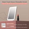 LED Foldable Travel Makeup Mirror 3 Colors Light Modes USB Rechargeable Touch Screen Portable Tabletop Cosmetic Mirror Handheld