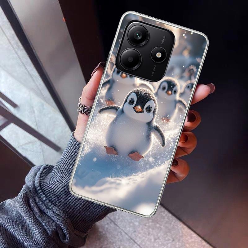 Christmas Penguin Phone Case For Xiaomi Redmi Note 15 14 14S 13 12S 12 Pro Plus 11S 11 10S 10 4G Cover 11E 11T 5G Print Fundas R
