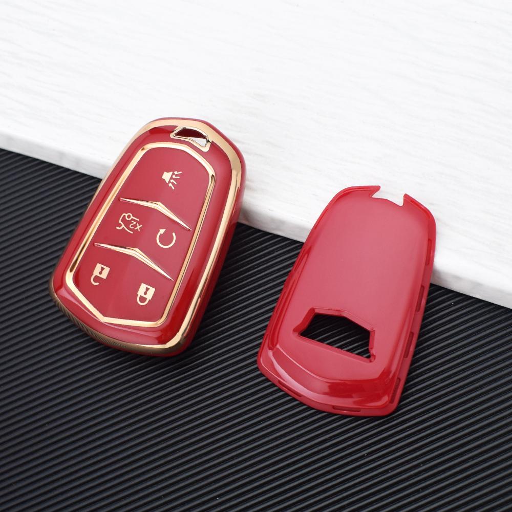 5 Buttons TPU Car Key Shell Case Cover for Cadillac ATS CT6 CTS DTS XT5 Escalade ESV SRX STS XTS ELR 2014 - 2018 Remote Key Holder