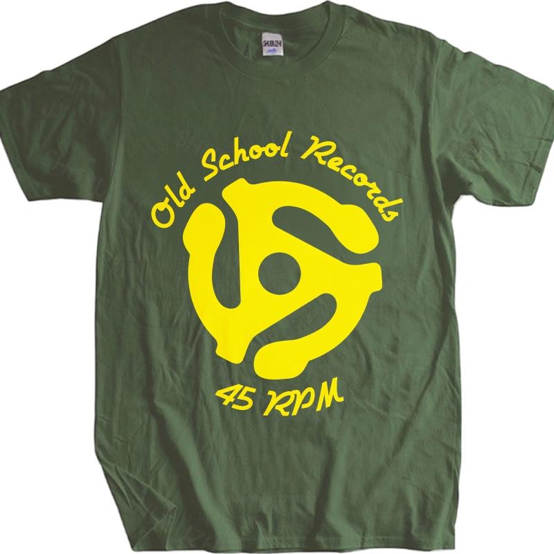 Men Cotton Tshirt Big Size Summer For Man Tshirt Old School Records 45 Rpm Logo Short Sleeve Workout Round Neck Top Tees