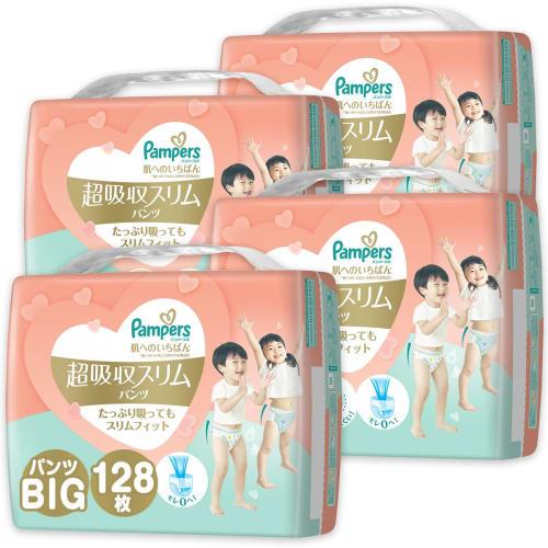 

[Трусики большого размера] Pampers Подгузники Супер Впитывающие Тонкие Трусики для Кожи (12~22 кг) 128 штук (32 шт. x 4 шт. в упаковке) Кейс Продукт