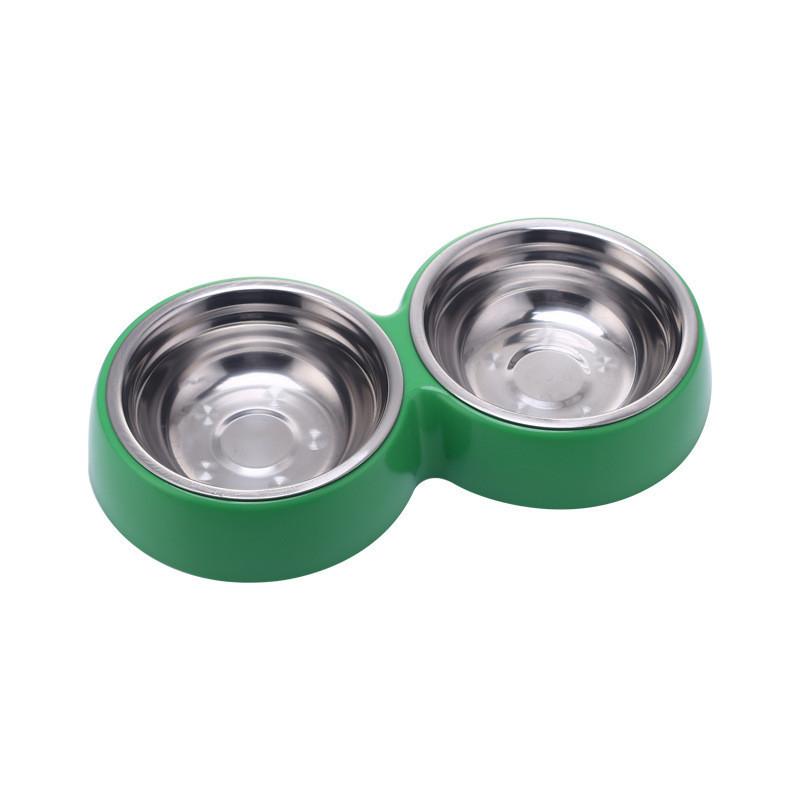 Colorful Pet Stainless Steel Double Bowl Plastic Pet Bowl Wholesale From Factory