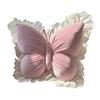 Butterfly Throw Pillow Plush Butterfly Shaped Pillow with Lace Edge Decorative Cute Stuffed Hugging