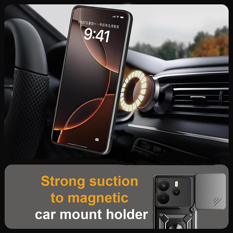 Para Xiaomi Redmi Note14 pro plus Funda Armadura a Prueba de Golpes 4G/5G con Soporte para Coche - Protección Lente de Cámara Cubierta de Teléfono