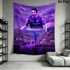 ACF Fiorentina Soccer Team Tapestry, Purple Cloud Team Portrait Wall Hanging, Football Club Wall Tapestry for Bedroom Living Room Fan Decor