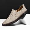 Fashion New Leather Man Loafers Handmade Casual Shoes Comfy Moccasins Breathable Mens Driving Shoes Comfort Slip on Flats Business Shoes