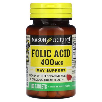 Folio rūgštis, 400 mcg, 100 tablečių