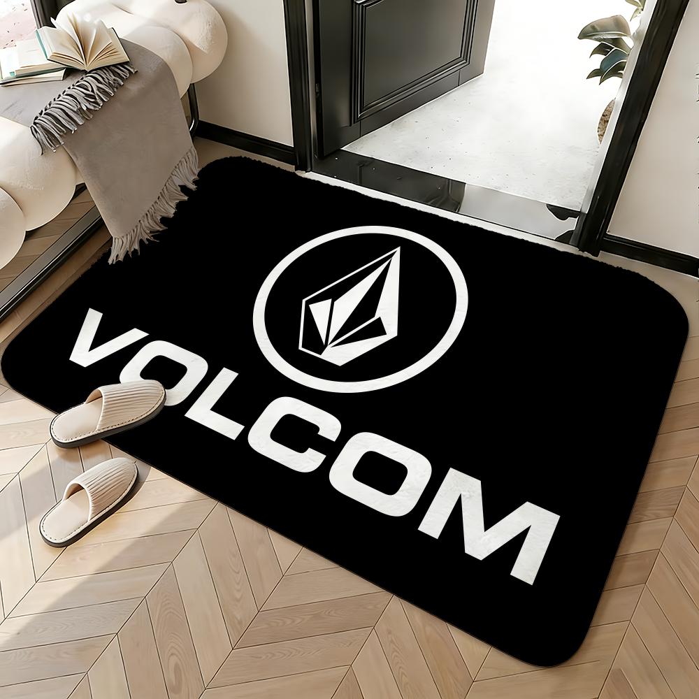 Soft Absorbent Non-Slip Rug Brand logo V-Volcom Floor Mat Home Decor Doormat Bedroom Floor Mat Shower Carpet
