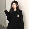 Women's Trendy Pure Cotton Long Sleeve Printed T-Shirt - New for Spring/Autumn 2025, Round Neck, Loose Fit Base Layer
