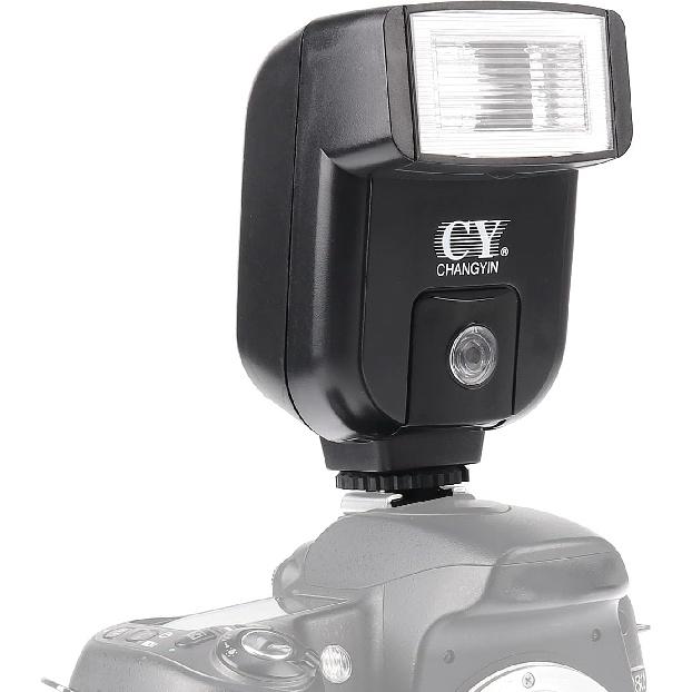 FocusFoto YINYAN CY-20 Universal Hot Shoe On-Camera Flash Speedlite Electronic Speedlight with Sync Port for Nikon Canon Panasonic Olympus Pentax