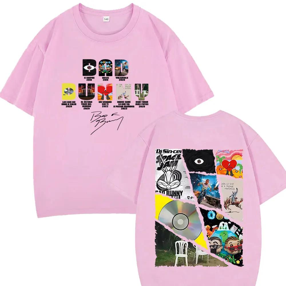 Rapper Bad Bunny Tour Album Merch Magliette Debi Tirar Mas Fotos DTMF Graphics Magliette Uomo Hip Hop Cotone Oversize Magliette alla Moda